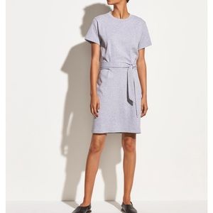 Vince short sleeve waist tie dress grey S NWT